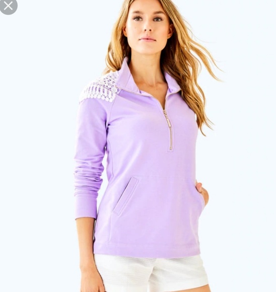 Lilly Pulitzer Tops - Lilly Pulitzer XL Lace UPF 50+ Skipper Popover